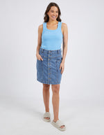 Square Neck Rib Tank - Azure Blue