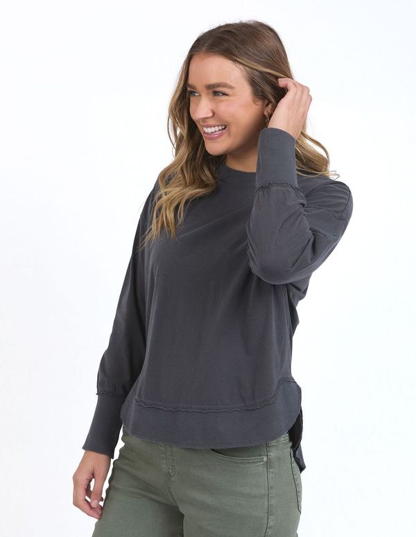 Farrah Long Sleeve Top - Charcoal