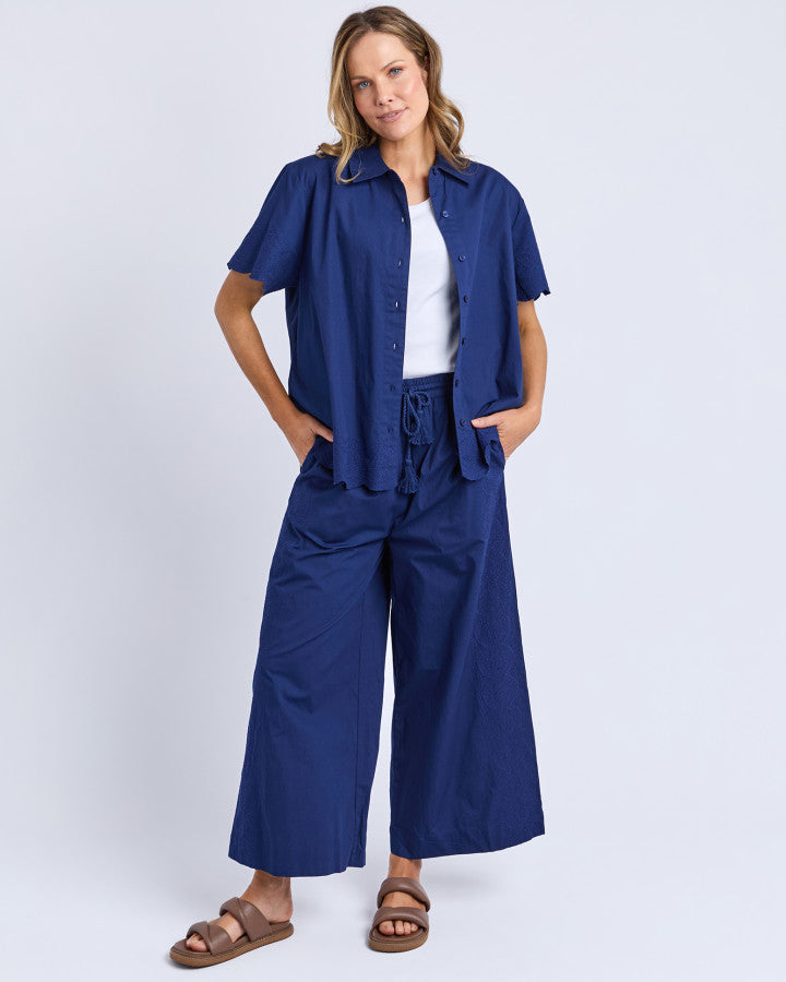 Odette Broderie Shirt - Depth Blue