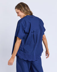 Odette Broderie Shirt - Depth Blue