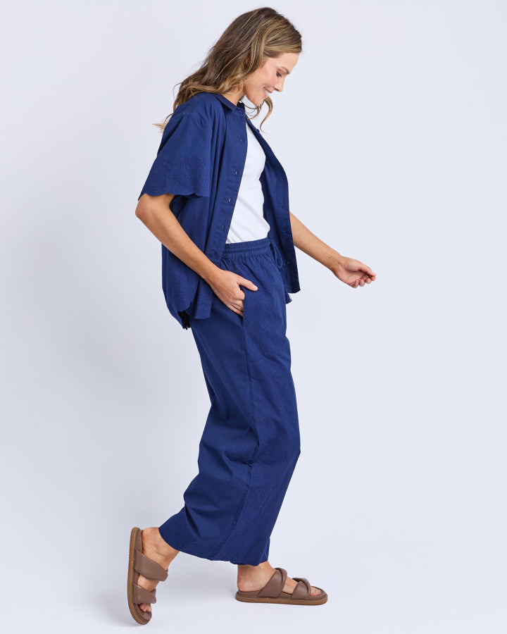 Odette Broderie Shirt - Depth Blue