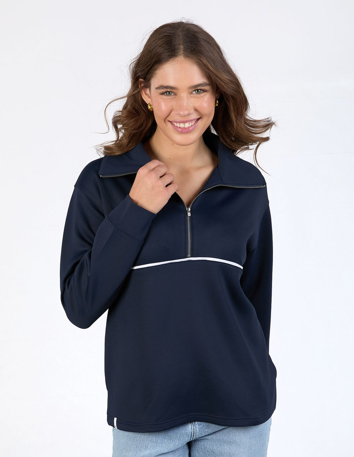 Bonnie Half Zip Sweat - Dark Sapphire
