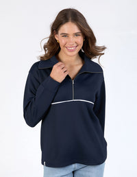 Bonnie Half Zip Sweat - Dark Sapphire
