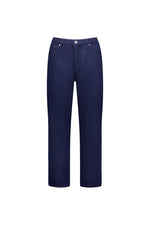 Plain Lightweight Slim Leg 7/8 Length Pant - Navy