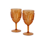 Picnic Retro Floral Set Of 2 Outdoor Wine Glasses