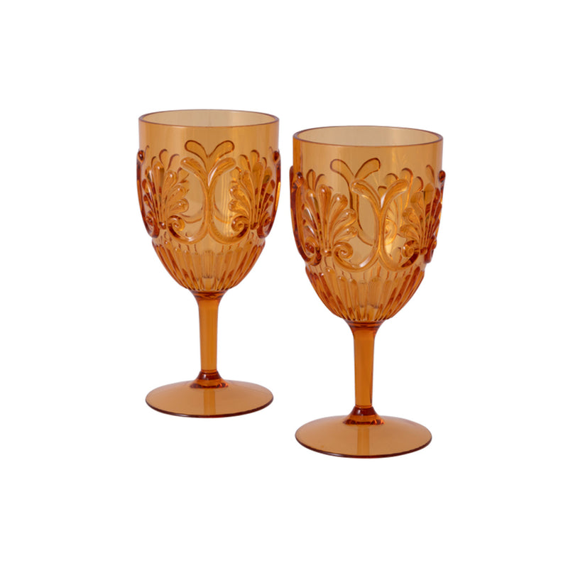 Picnic Retro Floral Set Of 2 Outdoor Wine Glasses