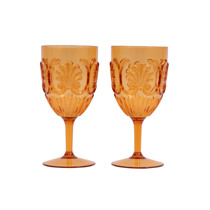 Picnic Retro Floral Set Of 2 Outdoor Wine Glasses