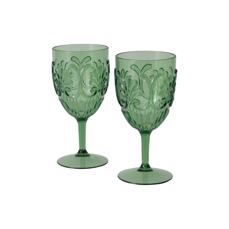 Picnic Spring Floral Set Of 2 Outdoor Wine Glasses