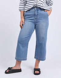 Sydney Cropped Wide Leg Jean - Light Blue Wash