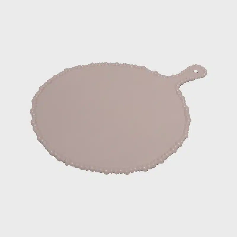 Melamine Pearl Platter Round Handle - French Pink
