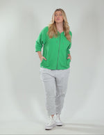 Beachy Zip Hoodie - Green Briar