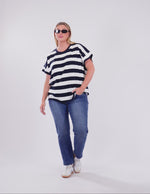 McKinley Tee - Navy & White Stripe