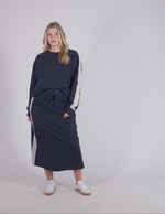 Sloane Fleece Skirt - Navy/Grey Marle Trim