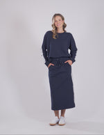 Sloane Fleece Skirt - Navy/Grey Marle Trim