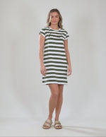 Signature Stripe Tee Dress - Khaki & White Stripe