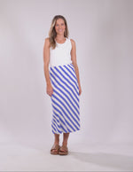 Palermo Stripe Skirt - Royal Blue/Marshmallow Stripe