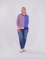 Louise Spliced Knit - Deep Blue/Pink Blush