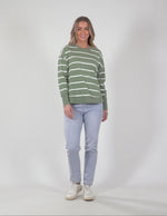 Farrah Stripe Long Sleeve - Sage & White Stripe