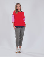 Mazie Colour Block Sweat - Bittersweet/Strawberry Pink/Navy