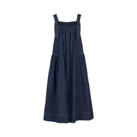 Sleeveless Balloon Dress with Front Pockets - Ink