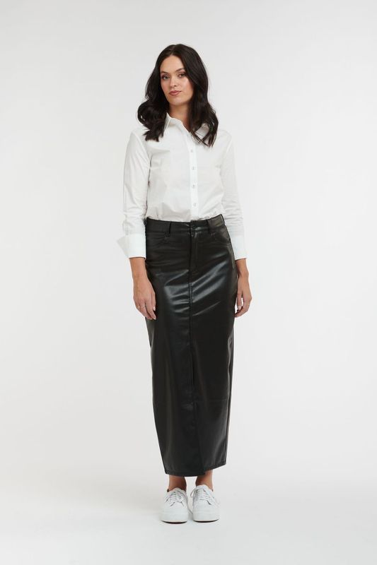 Diva Leather look Skirt - Black