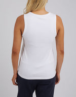 Rib Crew Tank - White