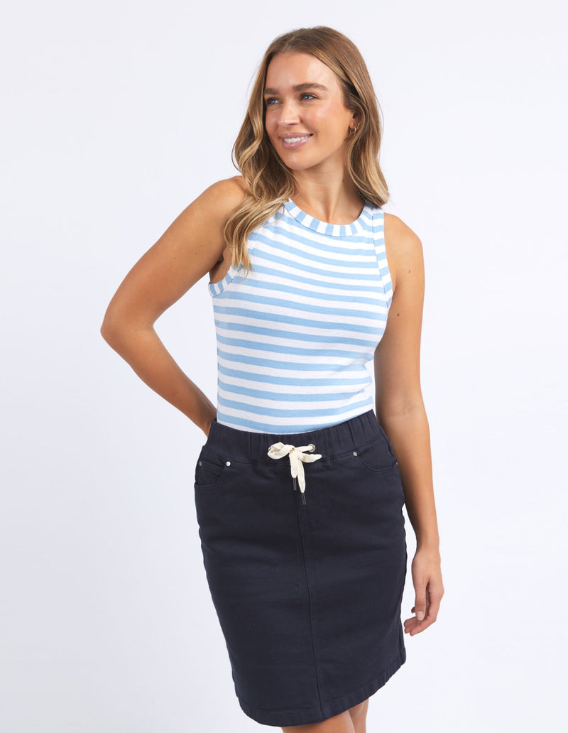 Ruth Tank - Blue Bell/White Stripe