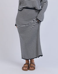 Rosie Stripe Skirt - Navy/White
