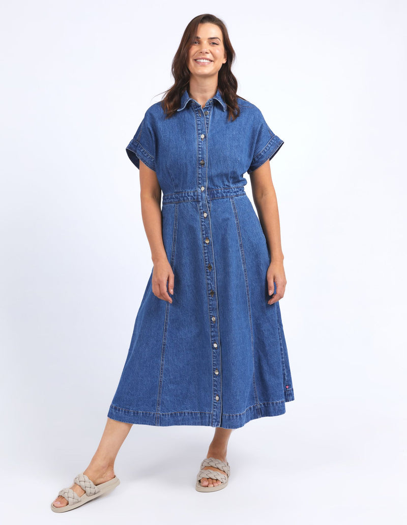 Aimee Denim Dress - Mid Blue Wash