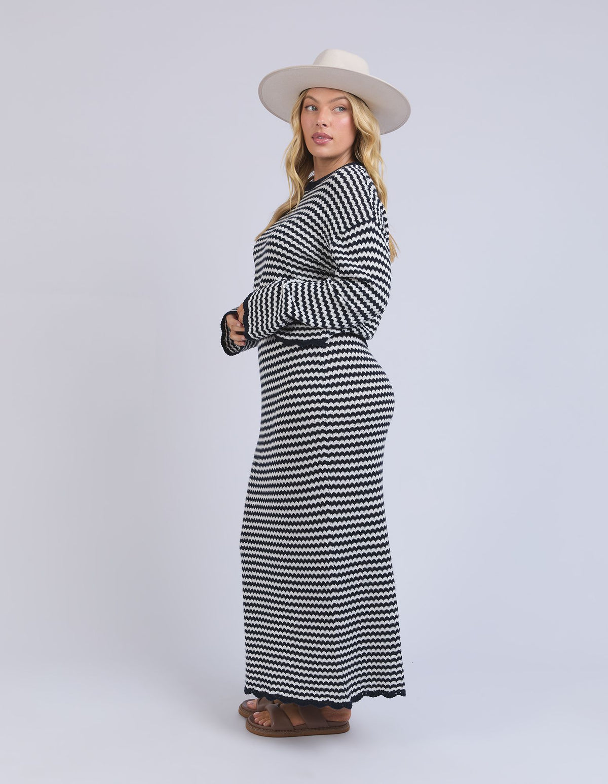 Rosie Stripe Skirt - Navy/White
