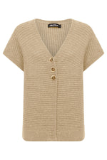 Folie Button Vest - Oat