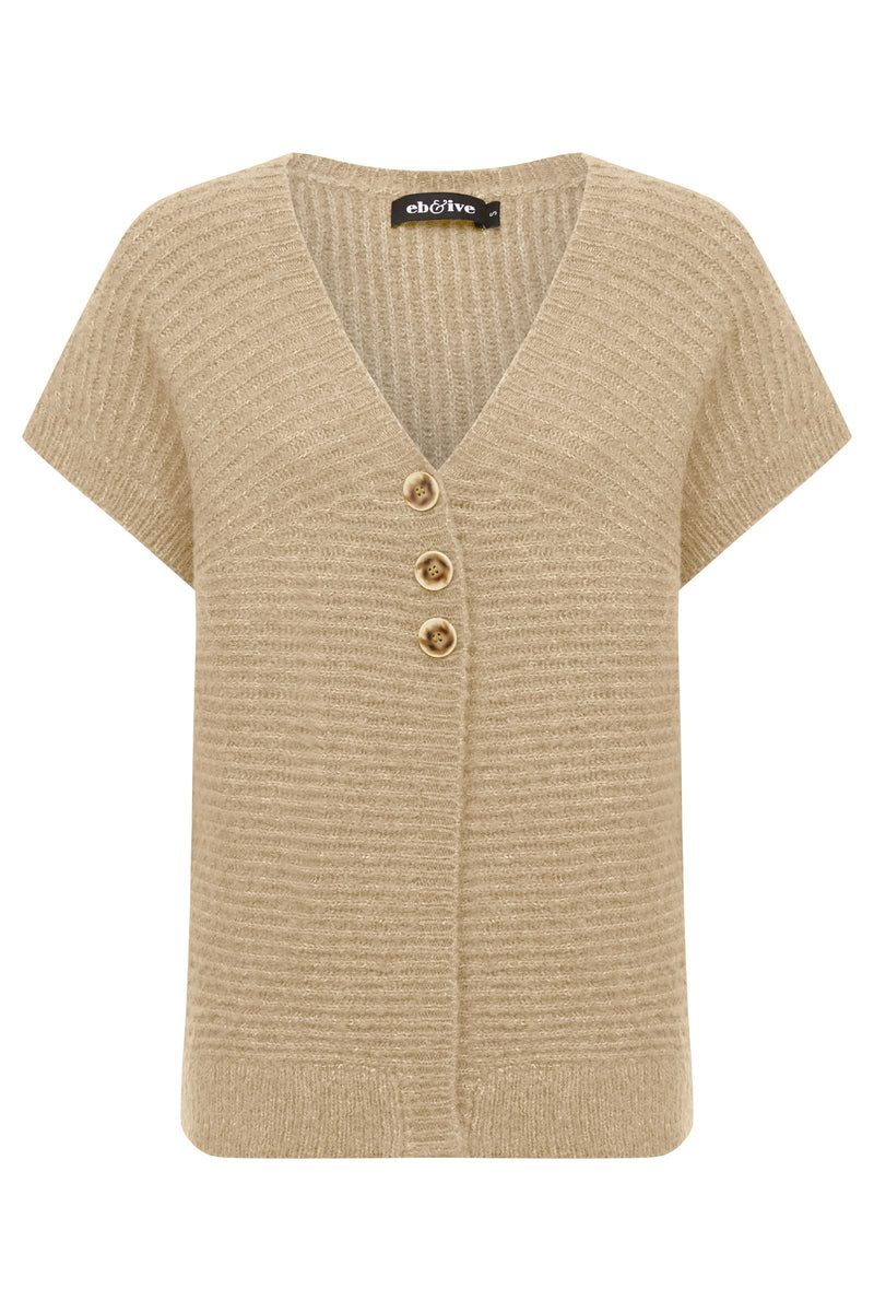 Folie Button Vest - Oat