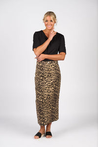 Mid Length Skirt with Centre Front Split - Rafiki