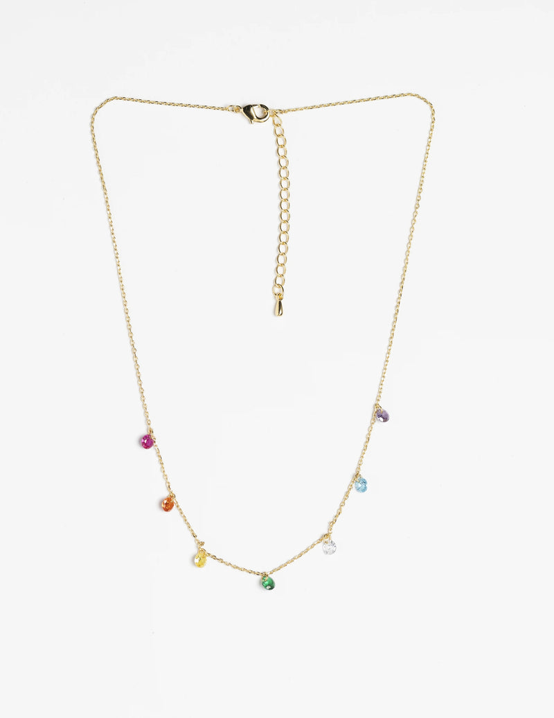 Necklace Rainbow Beads - Gold