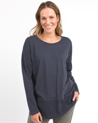 Rib L/S Tee - Navy