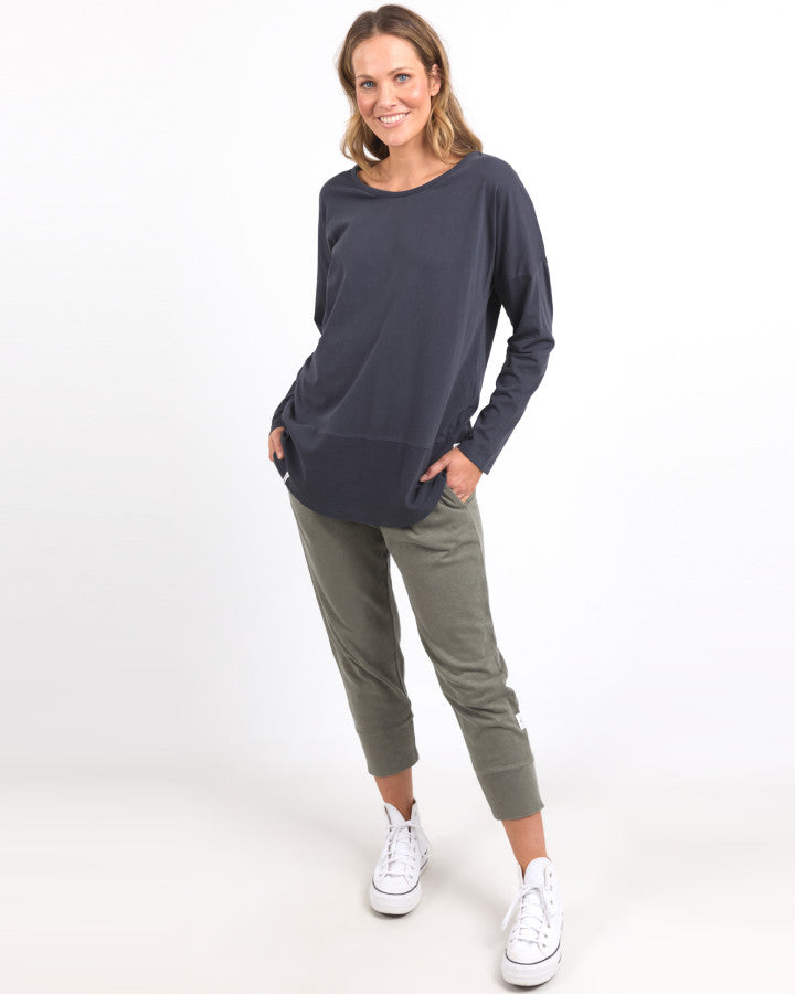 Rib L/S Tee - Navy