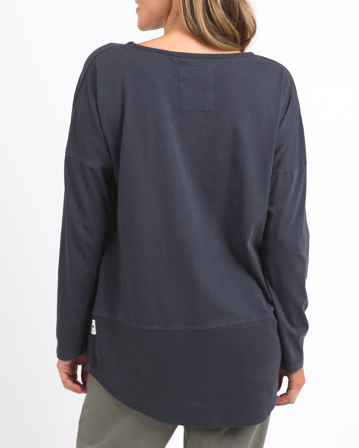 Rib L/S Tee - Navy