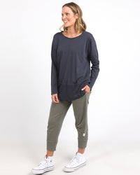 Rib L/S Tee - Navy
