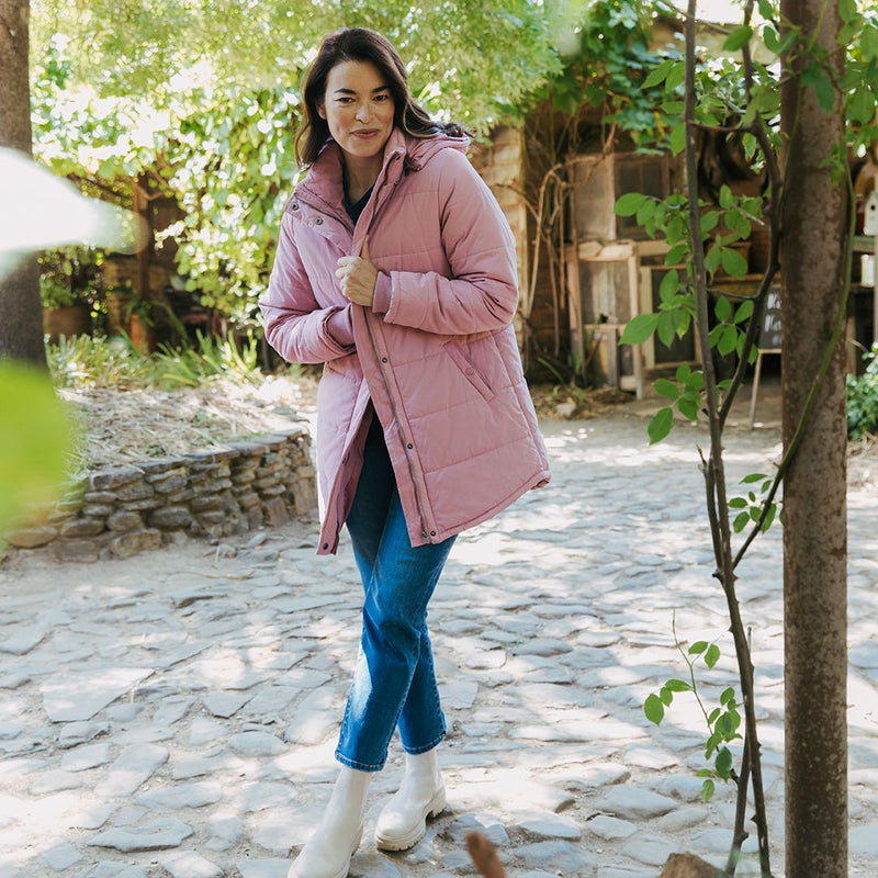 Maddie Puffer Jacket - Dusty Pink