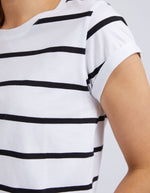 Manly Stripe Tee - White with Black Stripe