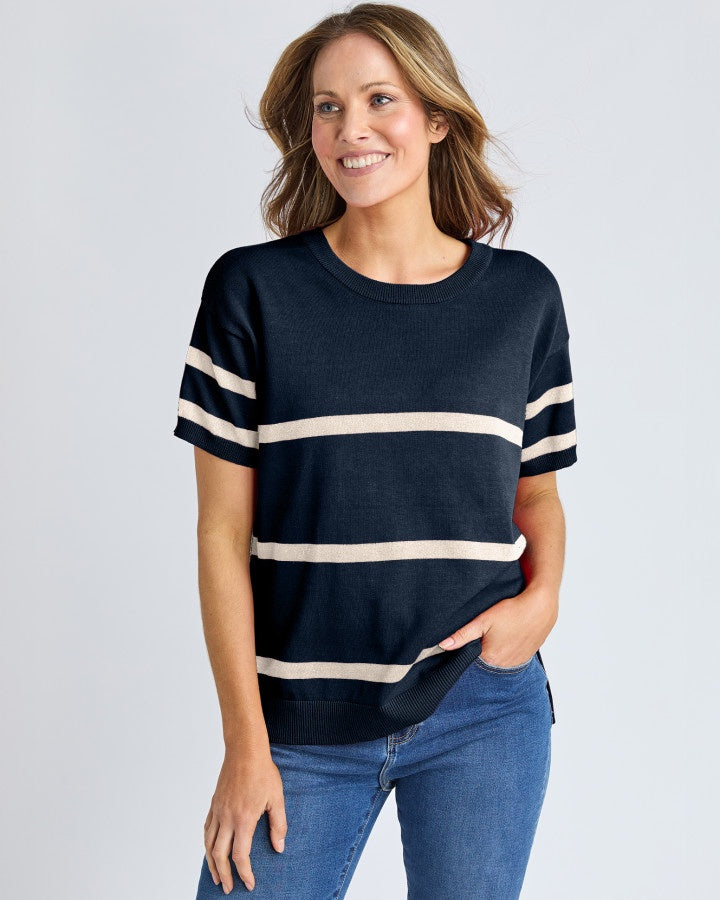 Sage S/S Knit - Navy