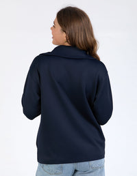 Bonnie Half Zip Sweat - Dark Sapphire