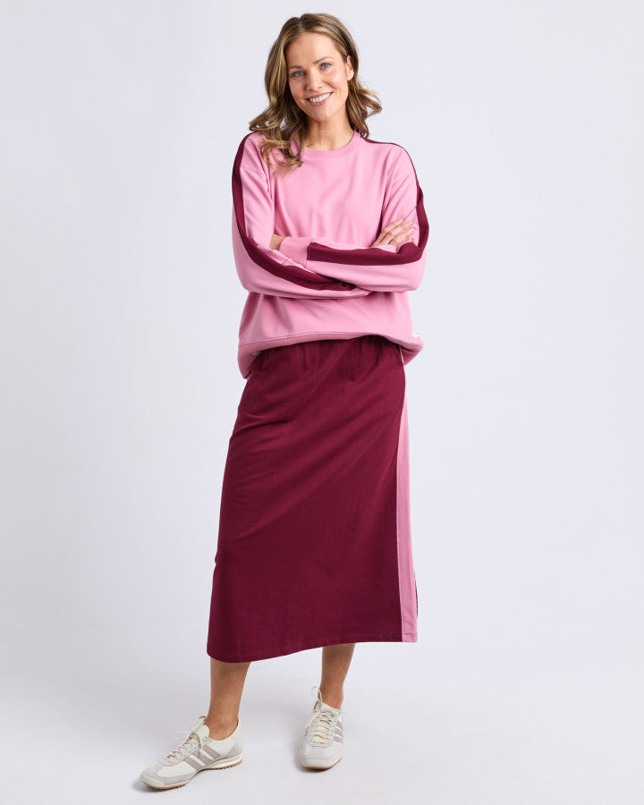 Sloane Fleece Crew - Quartz Pink/Plum Trim
