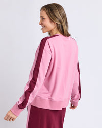 Sloane Fleece Crew - Quartz Pink/Plum Trim