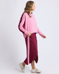Sloane Fleece Crew - Quartz Pink/Plum Trim