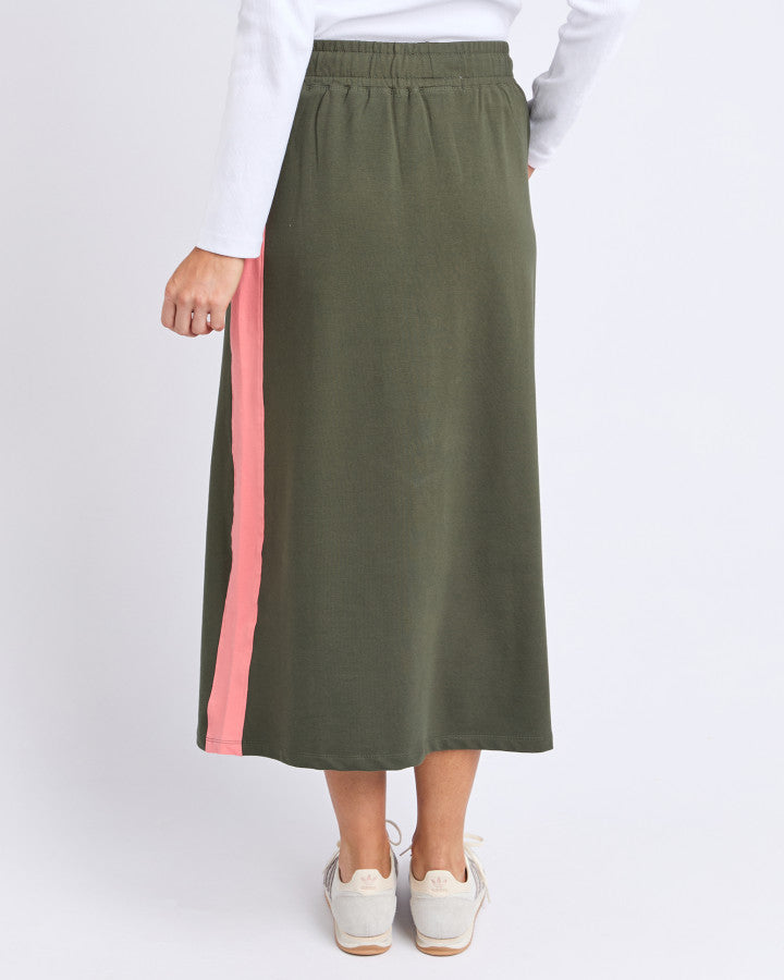 Sloane Fleece Skirt - Basil/Cosy Coral Trim