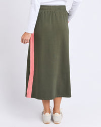 Sloane Fleece Skirt - Basil/Cosy Coral Trim