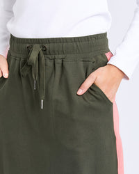 Sloane Fleece Skirt - Basil/Cosy Coral Trim