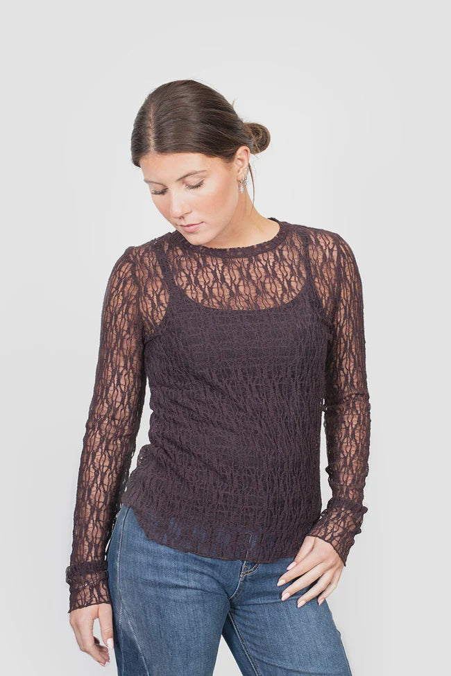 Splice Layer Top - Raisin