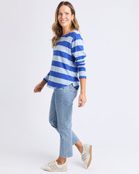 Spritz Stripe L/S Tee - Sky Blue/French Blue